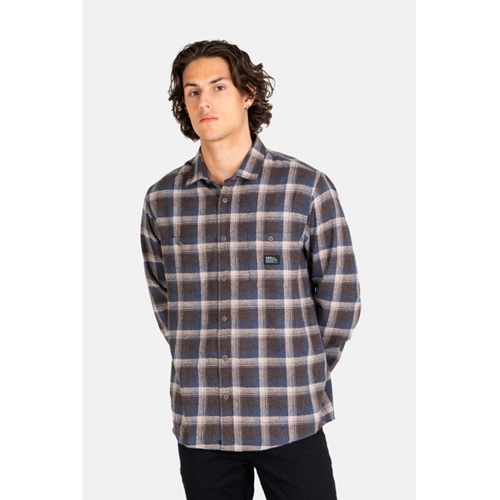 Alvar Check Shirt Blue White Brown