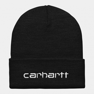 Script Beanie Black White