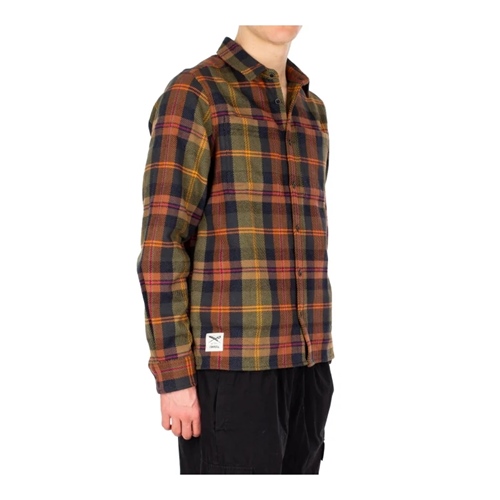 Chillax Lumber Shirt Navy Brown