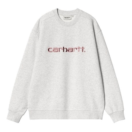 W Carhartt Sweat Ash Heather Dusty Rose