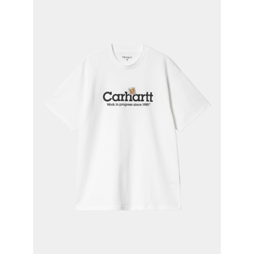 S/S Label Script T-Shirt White