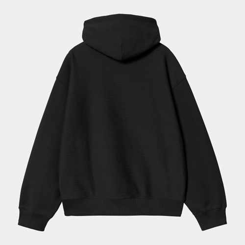 Hooded Label Script Sweat Black