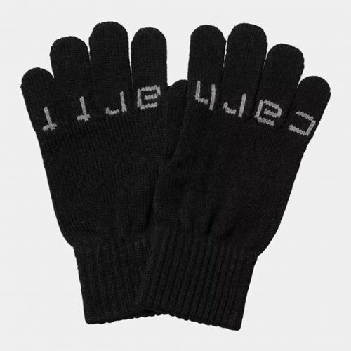 Script Gloves Black Grey Heather