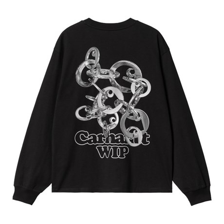 W L/S Linked Charms T-Shirt Black Silver