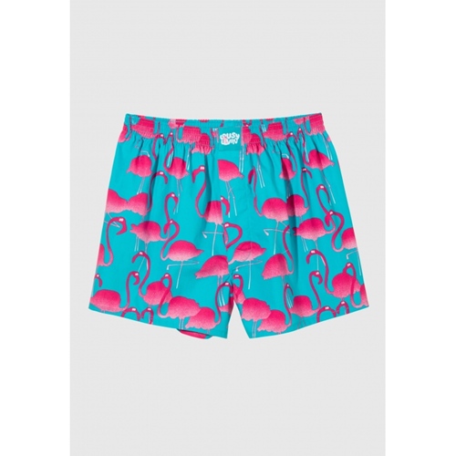 Boxershorts Flamingos Turquoise Black