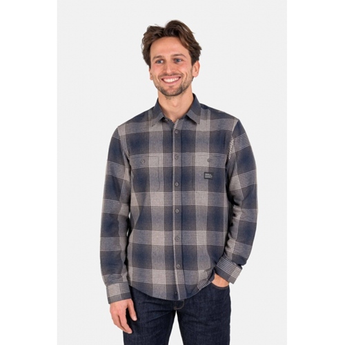 Alvar Check Shirt Brown Navy Grey