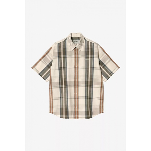 S/S Roslin Shirt Check Natural Wax