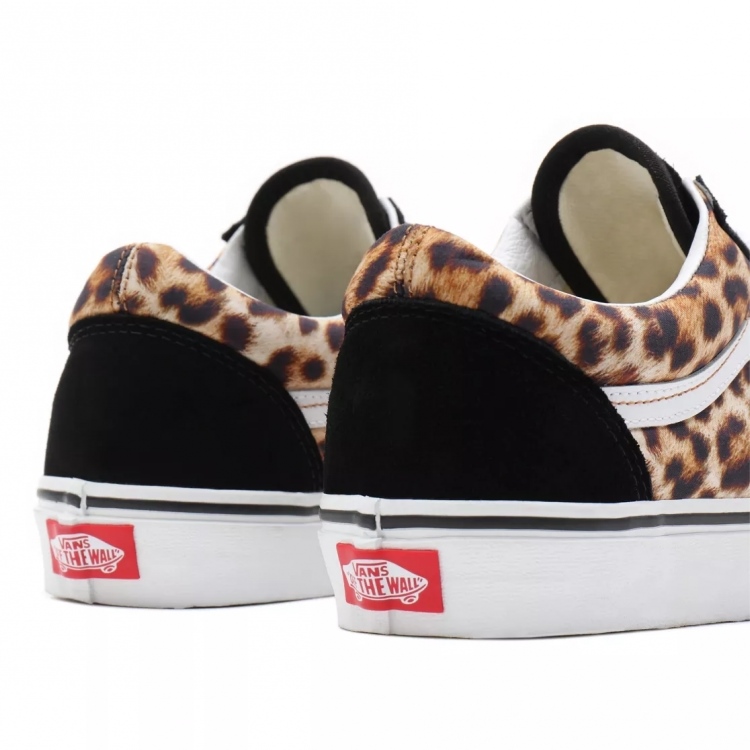 Vans old 2024 skool leopard black